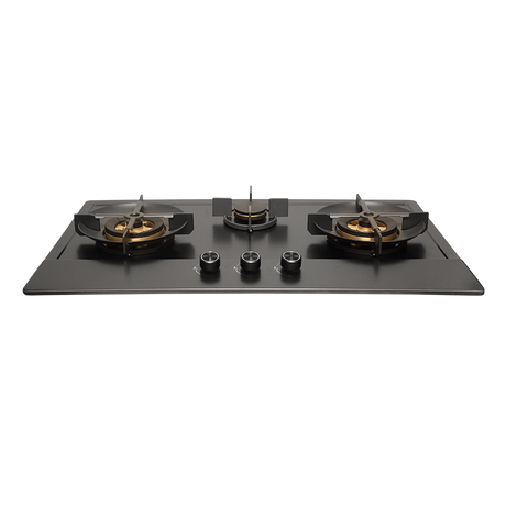 75cm 3 Burners Stainless Steel (Gun Metal Finishing) Gas Hob